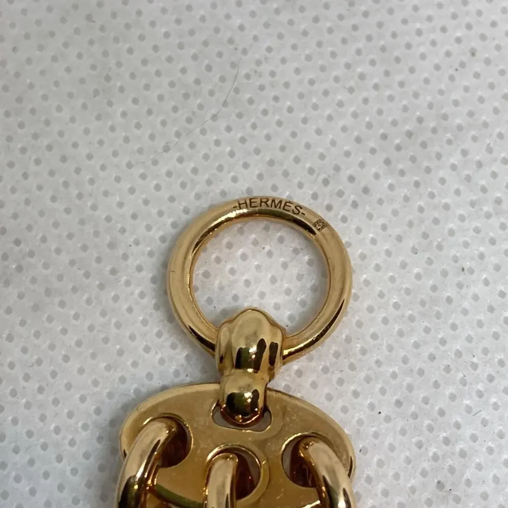 Hermès MORS ET JOUET Twilly Scarf Ring Charm Horse Bit Rose Gold Equestrian